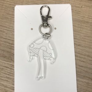 Clear trippy mushroom keychain